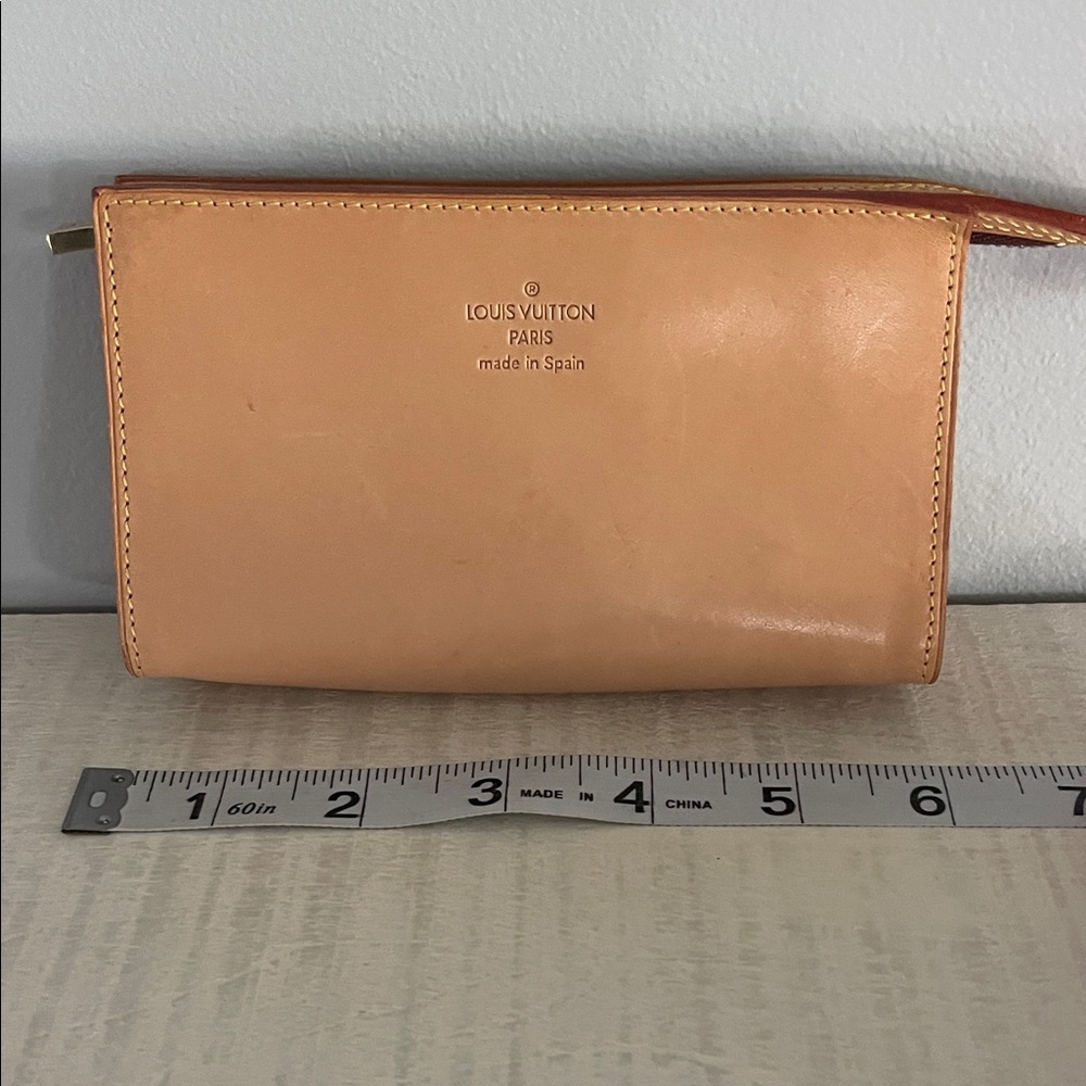 ❌SOLD❤️Louis Vuitton Vachetta Ambre Sac Pochette Clutch Wristlet - Picture 13 of 13